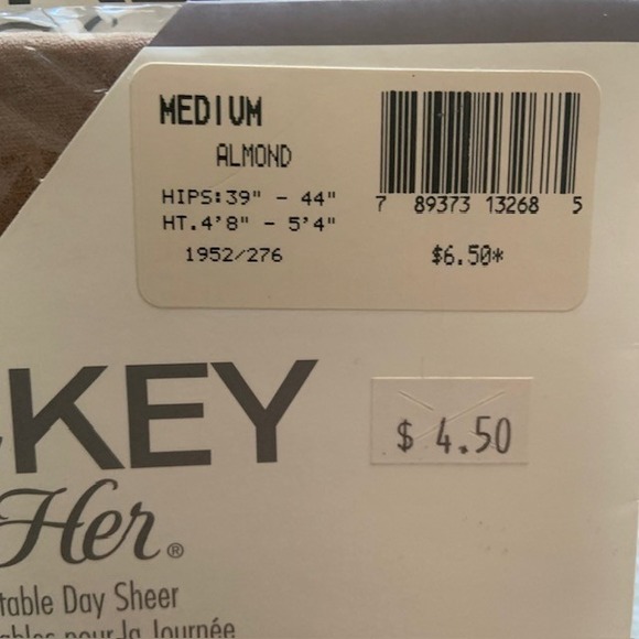 5PK Jockey For Her Control Top Pantyhose Size Medium Navy Taupe Beige NOS USA - Picture 2 of 7